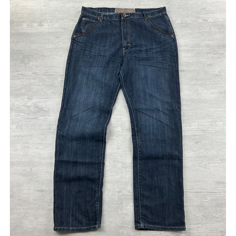 Vintage Y2K Blue Gear Jeans Size 38x34 Blue Dark‎ Wash Denim Baggy Skater